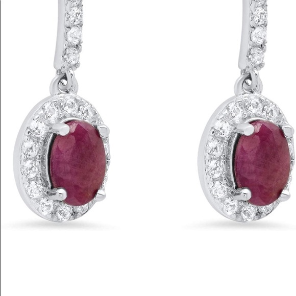 Natural Ruby Topaz Earrings Fine Jewelry - Picture 5 of 6